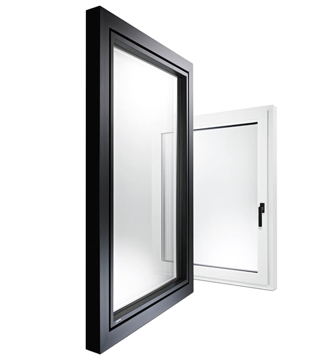 Modernes Fenster von actual-berger in Schwarzgrau – energieeffizientes Design-Fenster